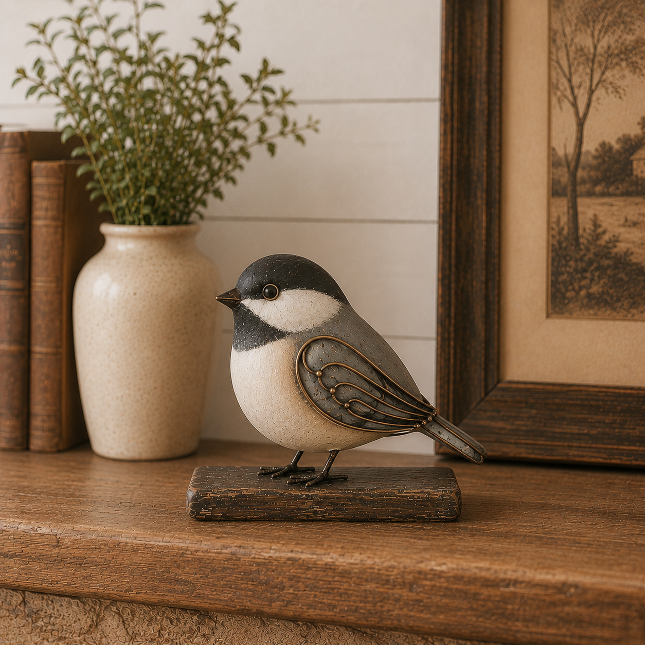 Rustic Songbird Figurines – Cardinal, Bluebird & Chickadee Tabletop Decor & Meaningful Gifts