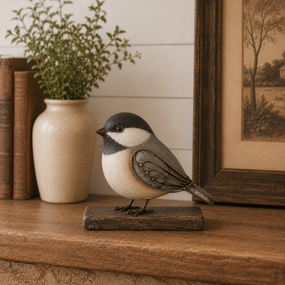 Rustic Songbird Figurines – Cardinal, Bluebird & Chickadee Tabletop Decor & Meaningful Gifts