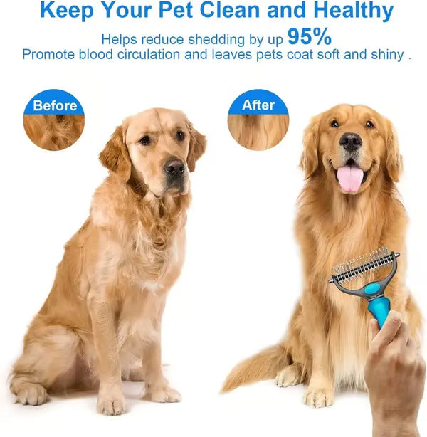 😻🐕Professional Double-Sided Pet Grooming Rake