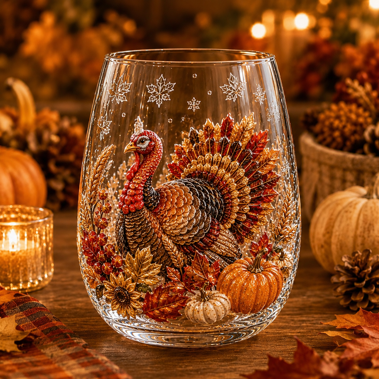 🍂✨Autumn Harvest 3D Glass Cup Gift Set – 6 Festive Designs