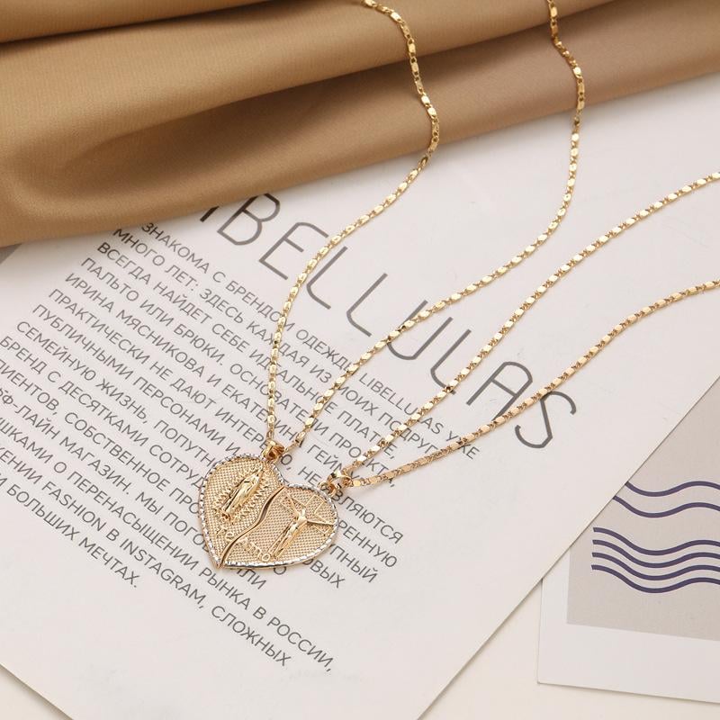 ✝️❤️Virgin Mary Layered Heart Combination Prayer Couple Necklace
