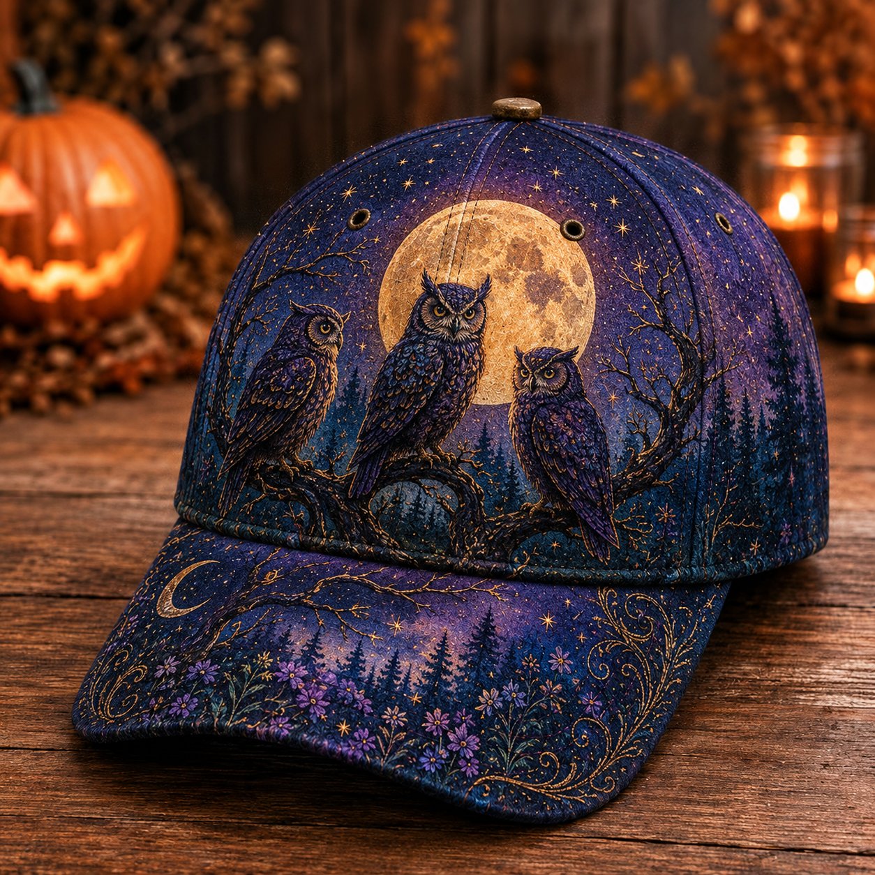 🔥LAST DAY 50% OFF - 🌙 Three Witches Moonlight Baseball Cap – Unisex Memorial Hat🧢 100% Cotton