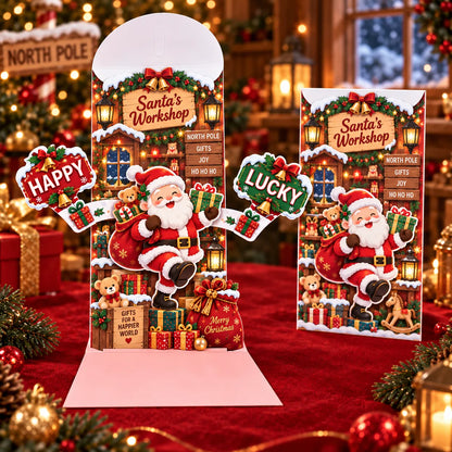Handmade 3D Christmas Money Card – Pop-Up Holiday Card with Cash Envelope & Message Space 💌✍💵