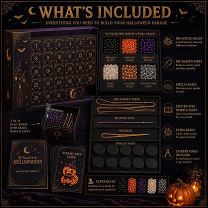 🔥🎃 Hollowmoon 31-Night Jewel-Bead Countdown Calendar