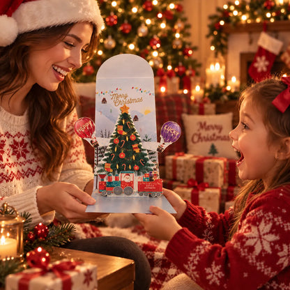 Handmade 3D Christmas Money Card – Pop-Up Holiday Card with Cash Envelope & Message Space 💌✍💵