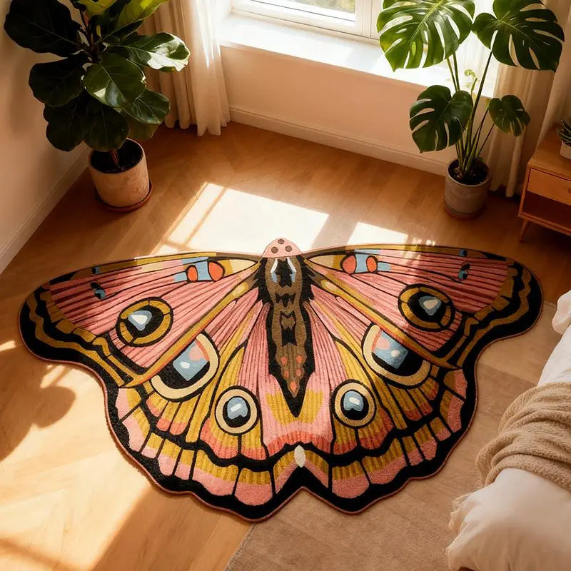 Vintage Colorful Butterfly Rug