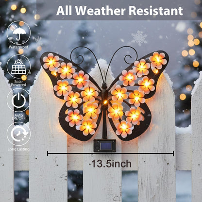 🦋Solar Lights Outdoor Metal Butterfly Wall Decor