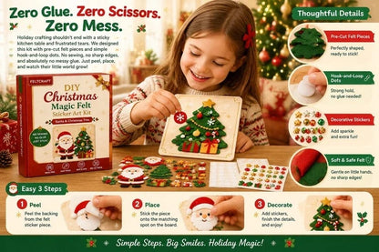 🎄✨ Cozy Christmas Felt Art Craft Kit – Reusable DIY Family Activity & Creative Christmas Gift 🎁❤️