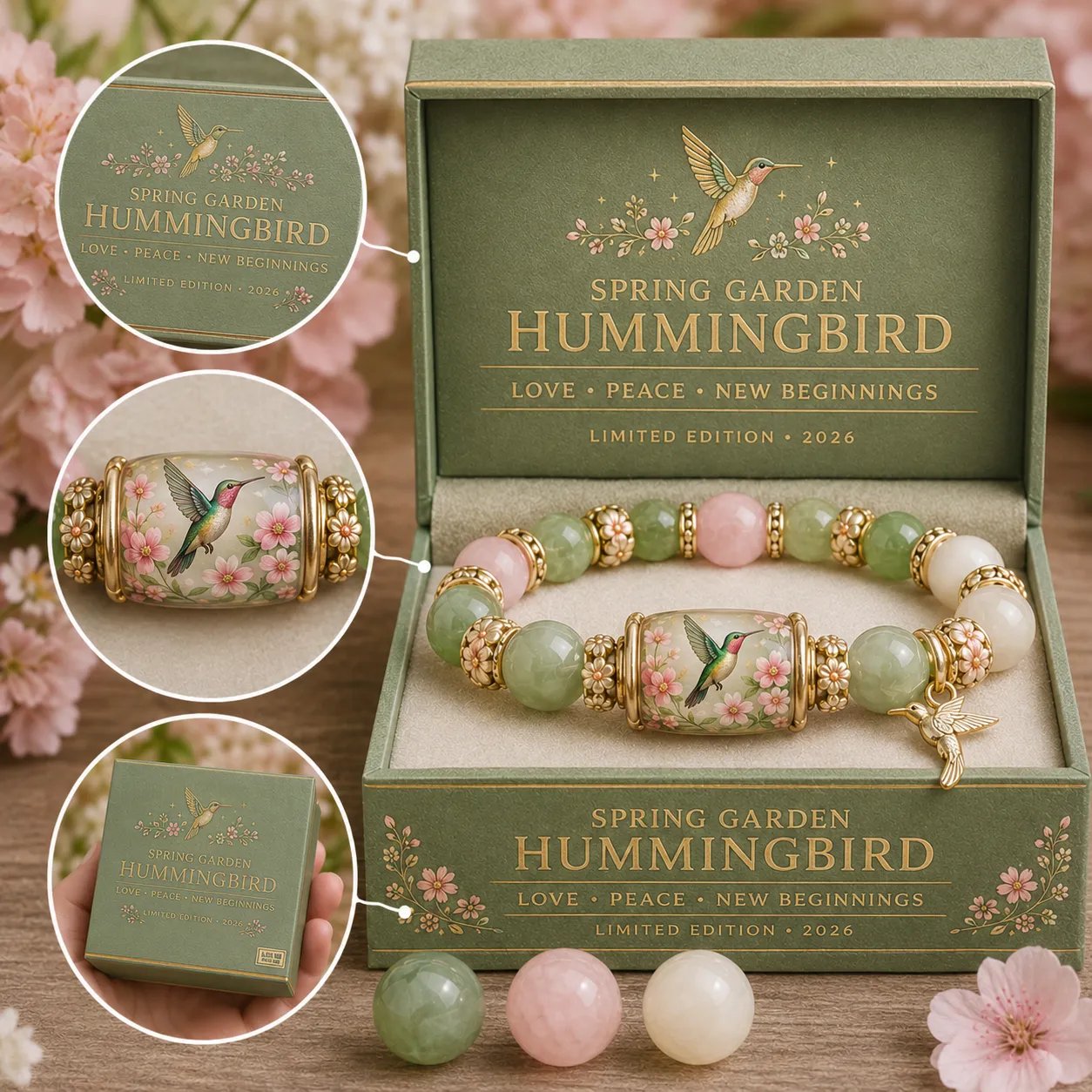 🌿 Love, Peace & Spring Blessings 💖 | 2026 Limited Edition Bracelet - Limited stock