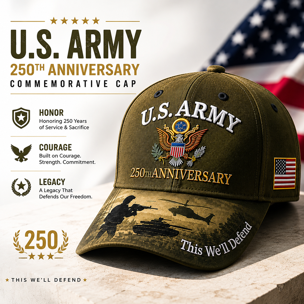 U.S. Army 250th Anniversary Commemorative Embroidered Cap 🇺🇸