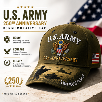 U.S. Army 250th Anniversary Commemorative Embroidered Cap 🇺🇸