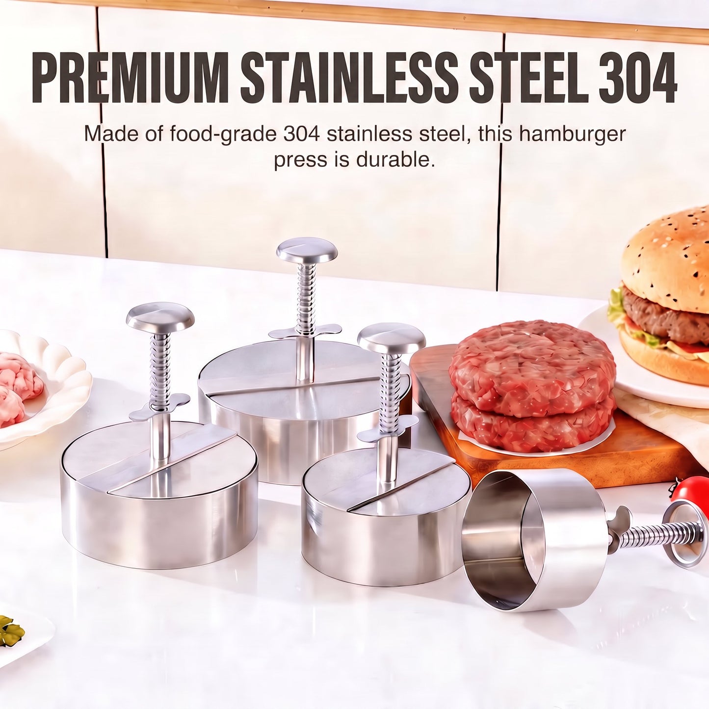 🍔✨ Stainless Steel Burger Press | How to Easily Make Perfect, Even Burger Patties