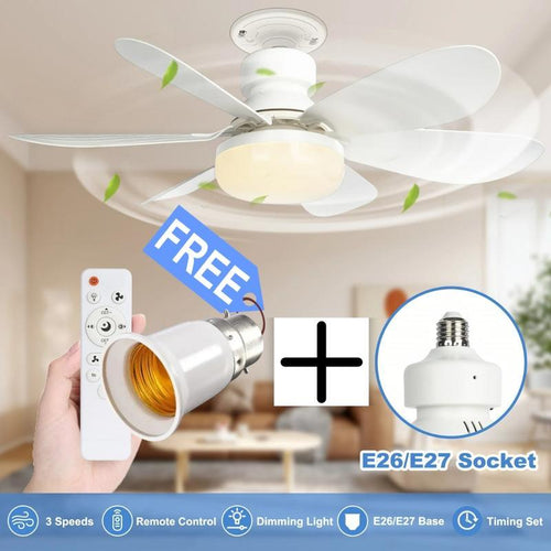 ⏳LIMITED TIME SALE 50% OFF🌀40W LED Ceiling Fan Light – 20.5” Ultra-Quiet with Remote 🎯 | E27 + FREE B22 Adapter 🔌 | For Bedroom 😴, Kitchen 👩‍🍳 & Garage 🛠️ – UK Ready! 🇬🇧