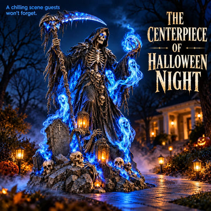 💀👻 Giant Glowing Grim Reaper – Haunted Blue Spirit Halloween Yard Display