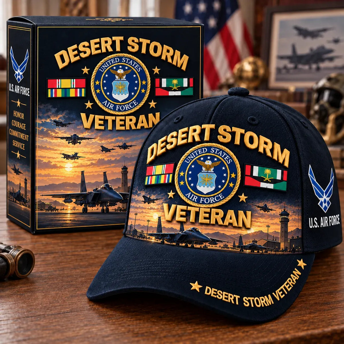 🎖️🇺🇸 Desert Storm 35th Anniversary Veteran Cap – Honoring Service, Brotherhood & Pride | 1991–2026
