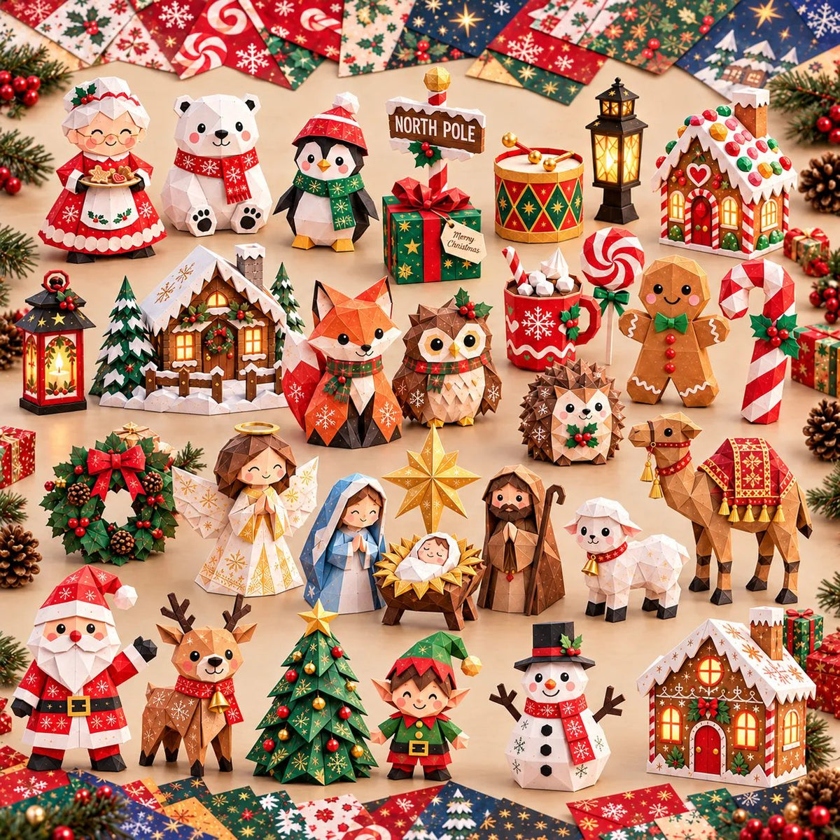 🎄Beginner-Friendly 3D Christmas Paper Craft Kit | Easy Layered DIY Holiday Decoration ✨