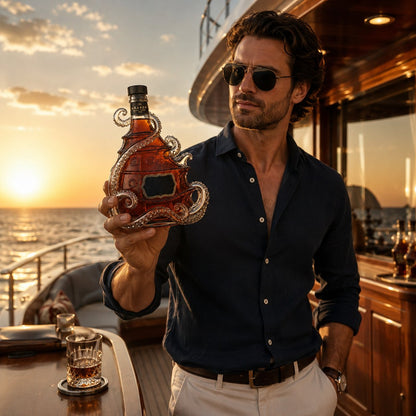 The Kraken Black Spiced Rum Limited Edition Octopus Limited Edition Whiskey Bottle
