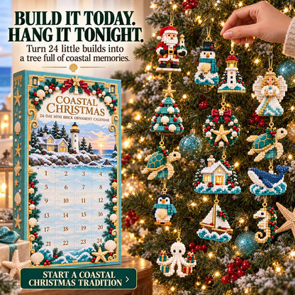 ✨ 🌊 Coastal Christmas 24-Day Mini Brick Ornament Advent Calendar
