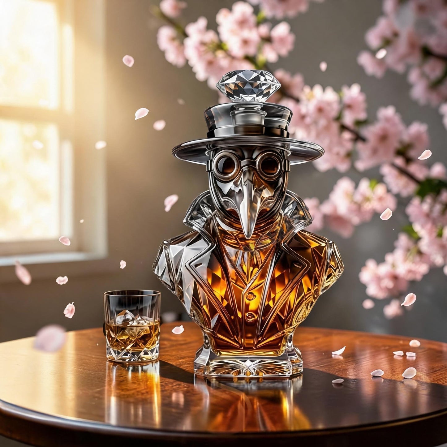 Plague Doctor Glass Whiskey Decanter