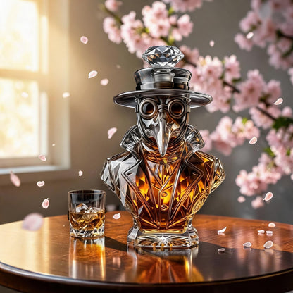 Plague Doctor Glass Whiskey Decanter