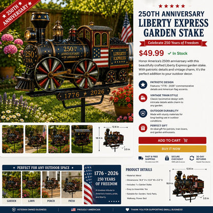 🔥Limited time 49% OFF🔥🚂USA 250 “Liberty Express” Train Garden Wind Spinner -✈️ (Buy 2 Free Delivery Fee)