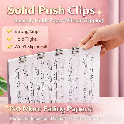 2 Pcs Portable Binder Clip Stapler, with 100 Pcs Small Binder Clips, Non-Destructive Paper Clam Dispenser for Office, Home, School