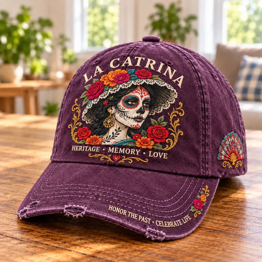 🌹💀 Memory & Bloom Catrina Cap – Floral Heritage Hat for Celebrations & Everyday Style