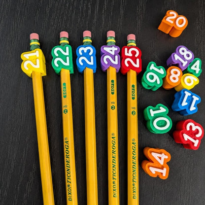 🎁Last Day 50% OFF - 📚✨ Colorful Numbered Pencil Caps for Kids