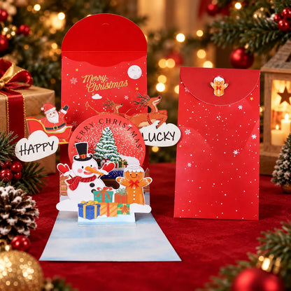 Handmade 3D Christmas Money Card – Pop-Up Holiday Card with Cash Envelope & Message Space 💌✍💵