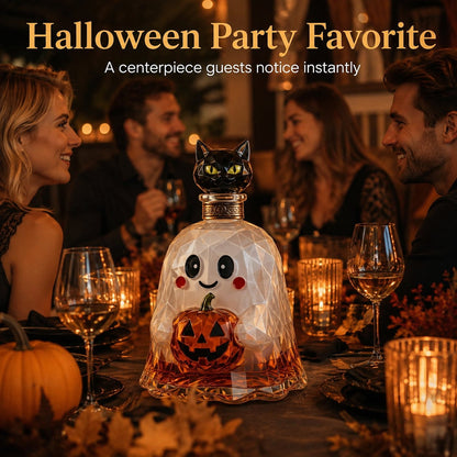 Ghost Pumpkin Halloween Decanter  🎃 🎃 Spooky Glass Whiskey Bottle