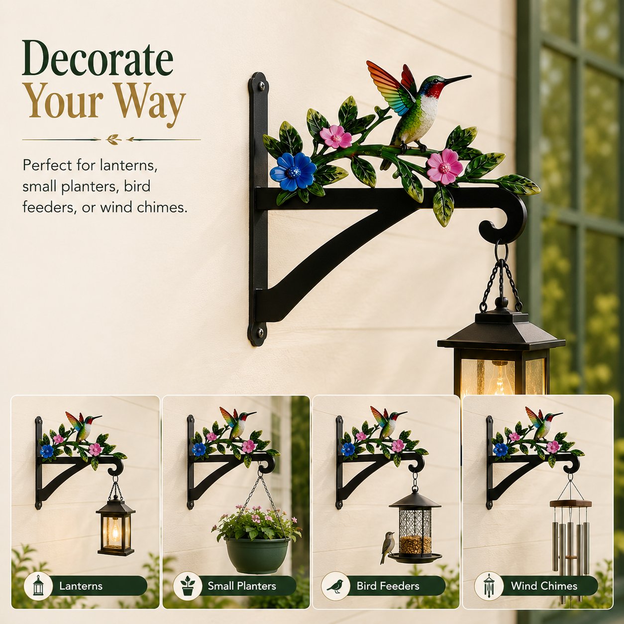 🏡✨ Decorative Hummingbird Garden Bracket