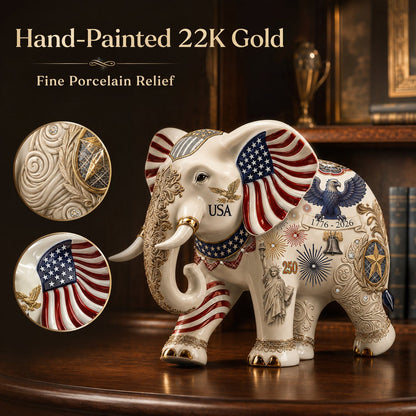 🐘Spirit of America 250th Anniversary Porcelain Elephant Figurine