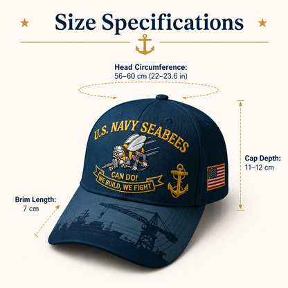 ⚓️🇺🇸 Last Day Promo: 69% OFF 🐝 US Navy Seabees "Can Do!" Tribute Cap