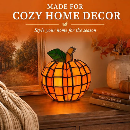 🎃Orange Indoor Patch the Pumpkin Stained Glass Accent Lamp