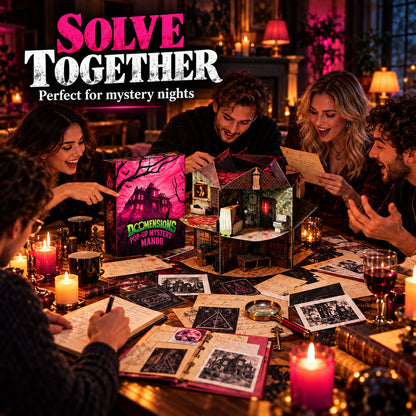 Dark Mansion Pop-Up Detective Puzzle Box, Immersive Mystery Adventure for Weekend Game Parties