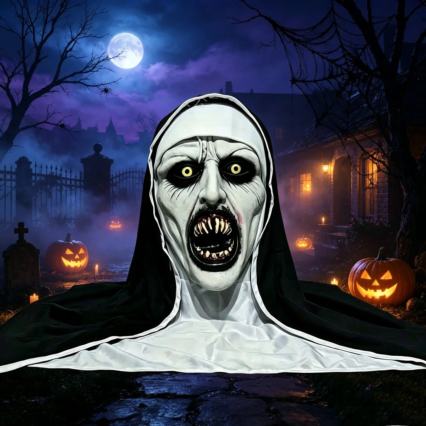 👁️😈 Spooky Qualteus Nun Mask – Become The Nightmare They Won’t Forget