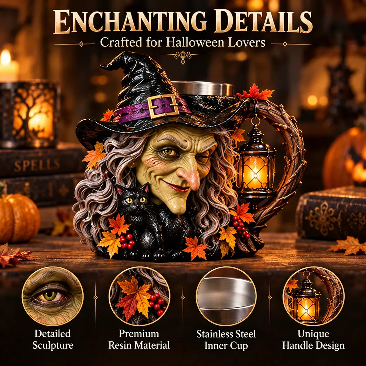 🎃👻 Spirits Come Alive™ – 3D Sculpted Halloween Character Mugs, 4 Spooky Styles to Sip & Collect