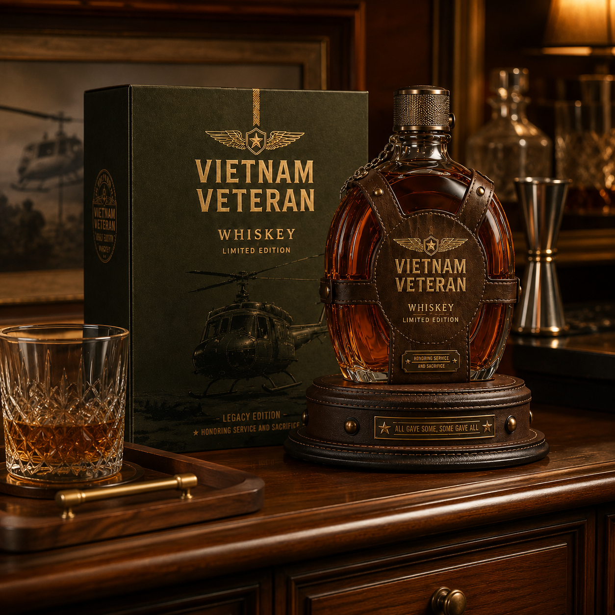 🎖️Vietnam Veteran Tribute Whiskey Decanter Gift Set – All Gave Some, Some Gave All