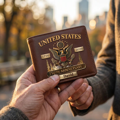 🎁Personalized U.S. Army 250th Anniversary Leather RFID BLOCKING Wallet