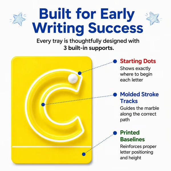 🔤Marble Tracers - Lowercase Letters🌀Roll Into Letter-Writing Fun!🎁Activity Guide Include FREE Letter Formation Poem