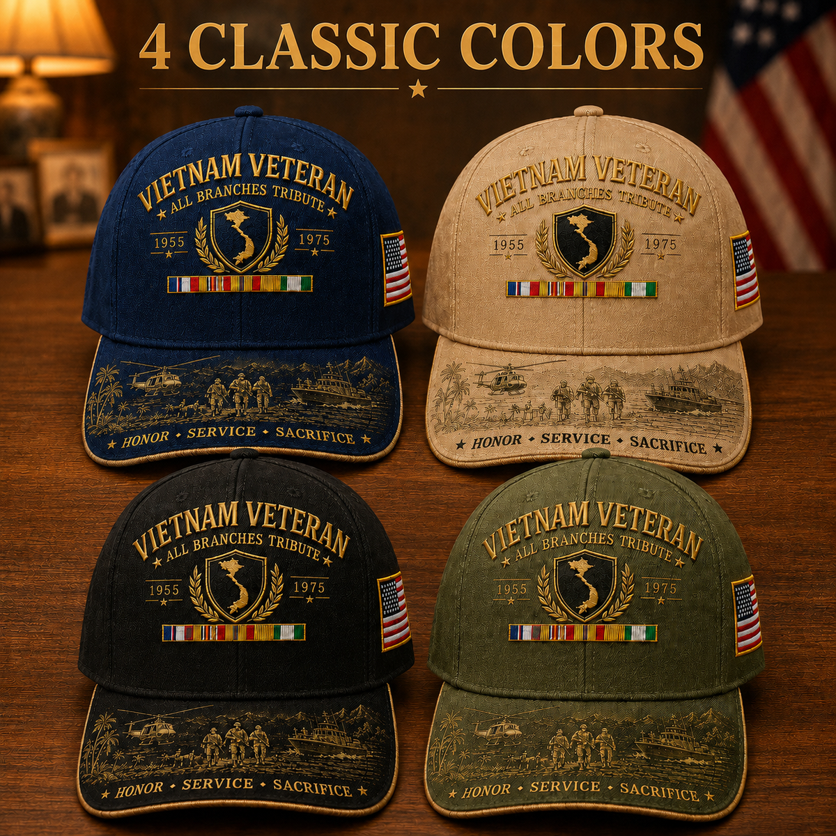 🎖️Vietnam Veteran United Services Tribute Cap – Honor, Service & Sacrifice 1955–1975