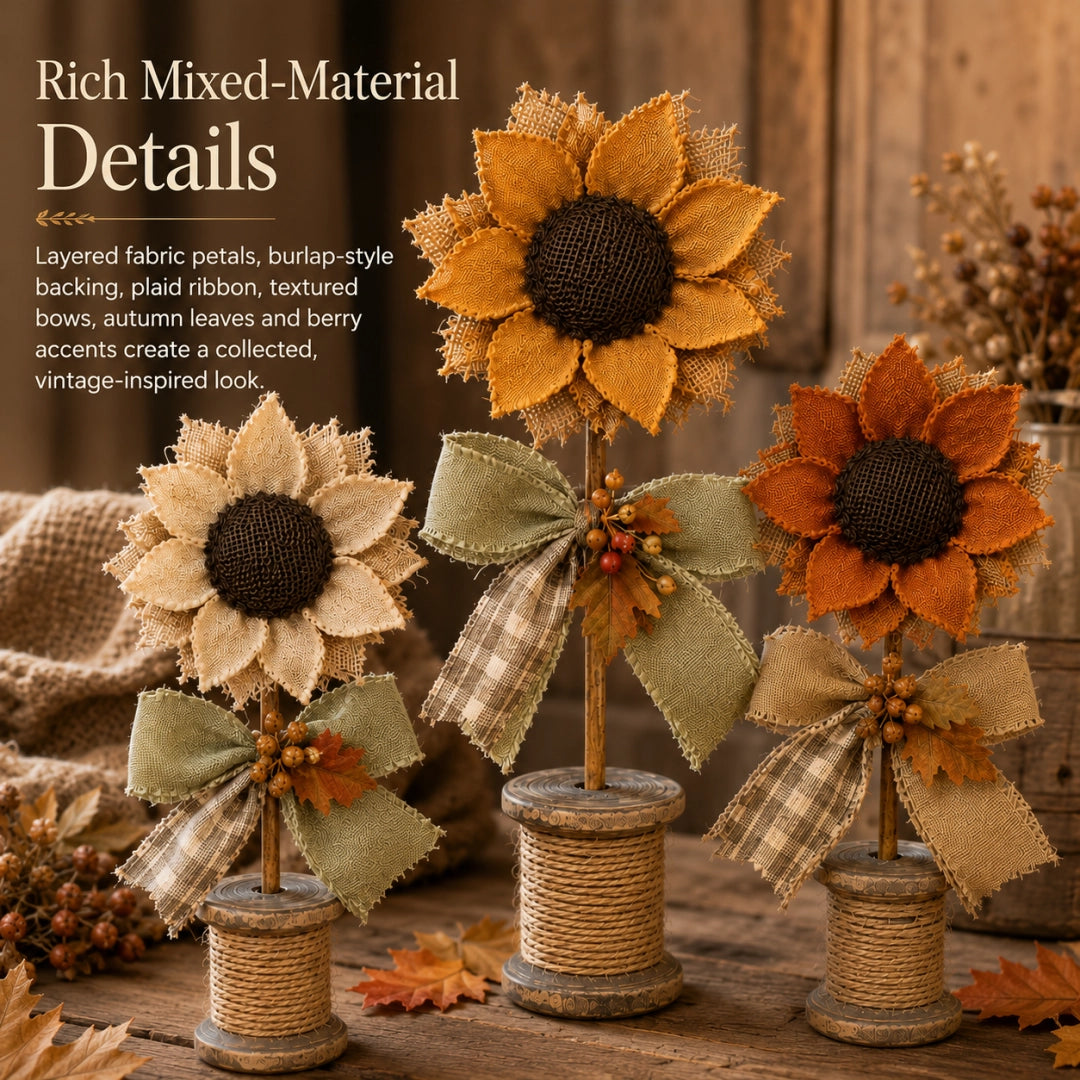 Cozy Fall Sunflower Collection – Handmade-Style Farmhouse Autumn Decor Set