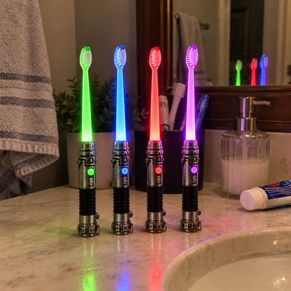 Galactic Glow Toothbrush – LED Light-Up Manual Toothbrush
