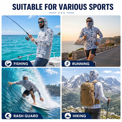 🔥55% OFF Today  Men’s UPF 50+ Hoodie Shirts with Mask