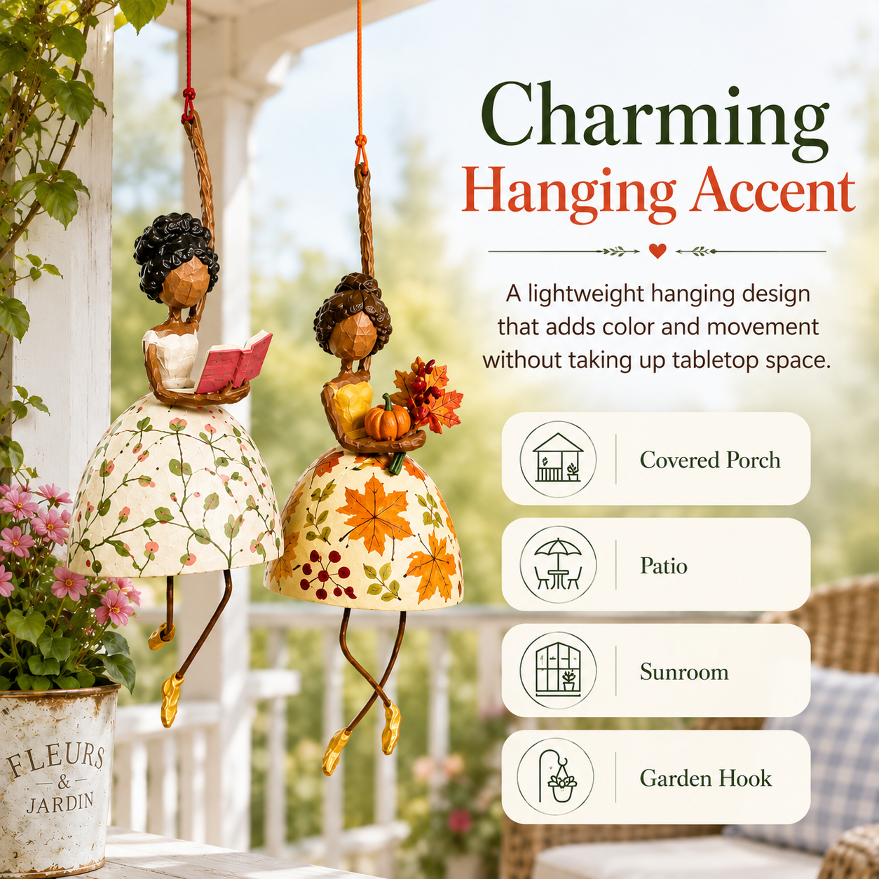 Whimsical Dancing Lady Hanging Ornament
