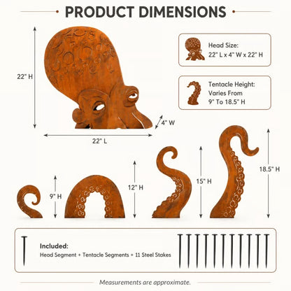 Rustic Kraken Octopus Garden Sculpture
