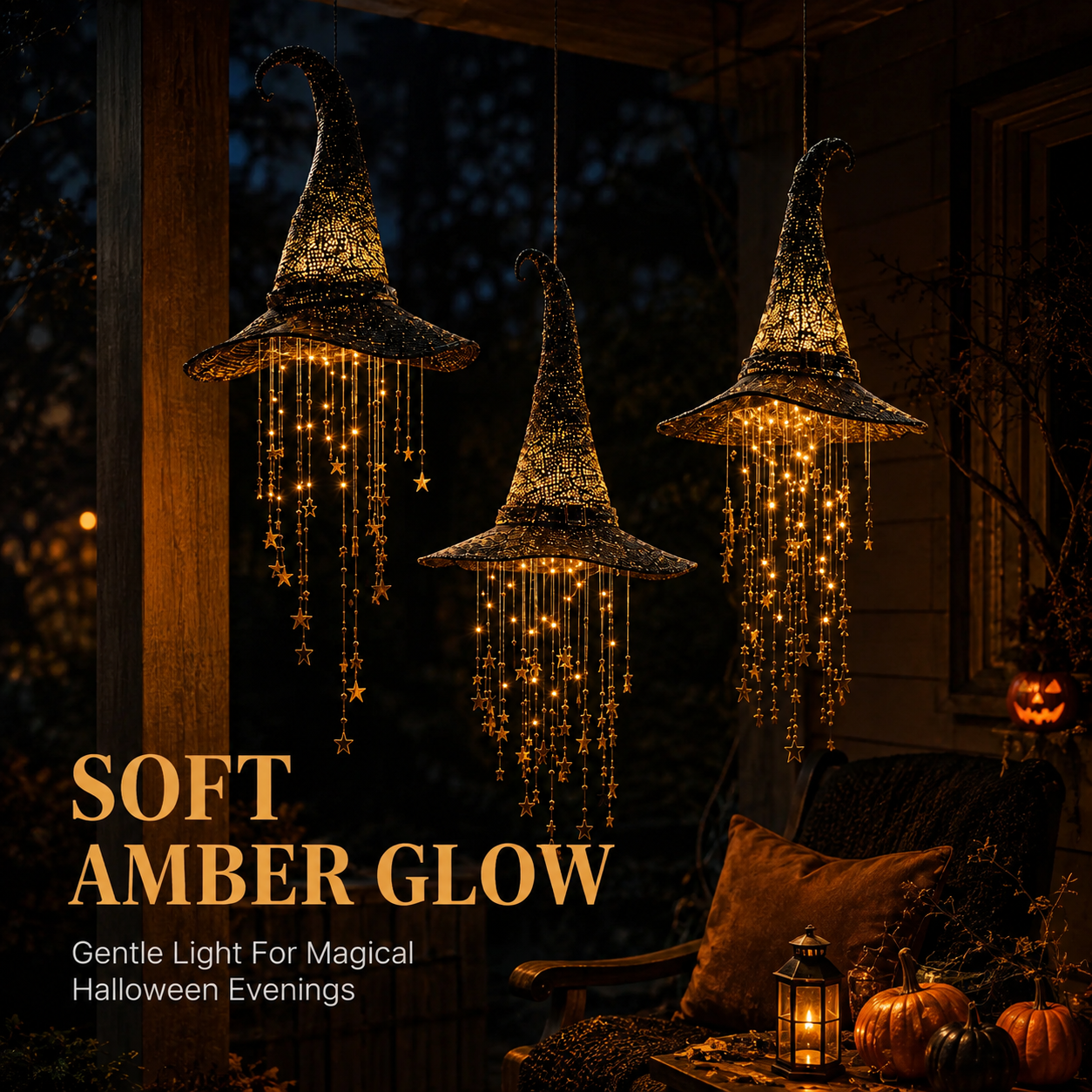 🍂 Lighted Witch Hat Hanging Chime Where Halloween Magic Meets Enchanted Glow