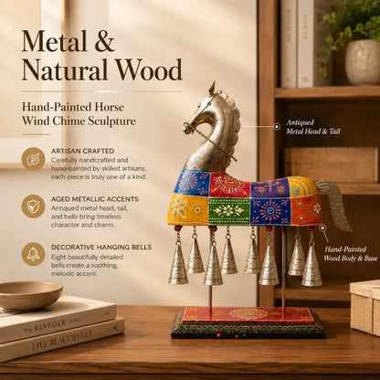 Hand-Painted Horse Bell Sculpture