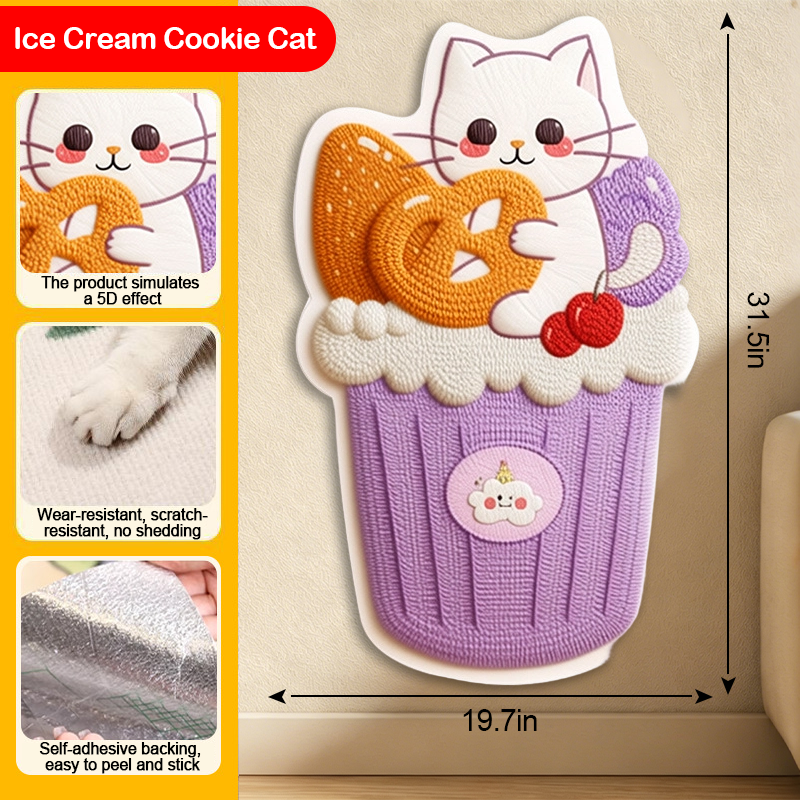 5D Woven Cat Scratcher Mat, Cat Scratching Design for Indoor Cats, Protects Walls, Sofas, Couches and Doors