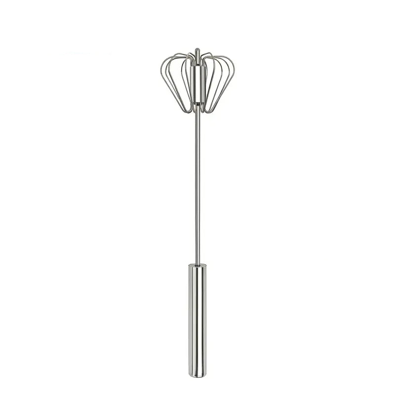 Stainless Steel Hand-Push Rotary Whisk – Effortless Mixing in Seconds